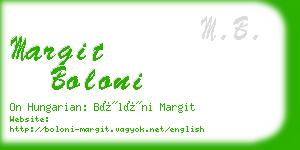margit boloni business card